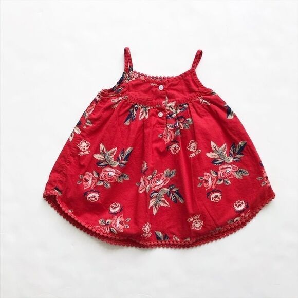 Old Navy big floral print tank dress EUC 12-18m - Picture 4 of 4